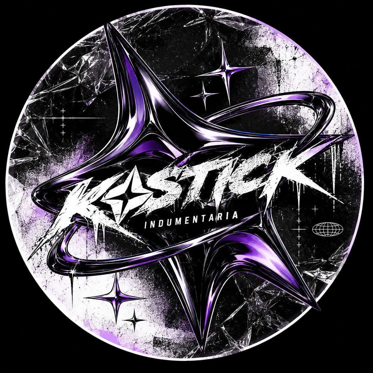 KOSTICK Indumentaria, identidad de la marca en negro y violeta